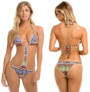 Ale by Alessandra Beach Blanket Monokini One-Piece Size M Multicolor NWOT